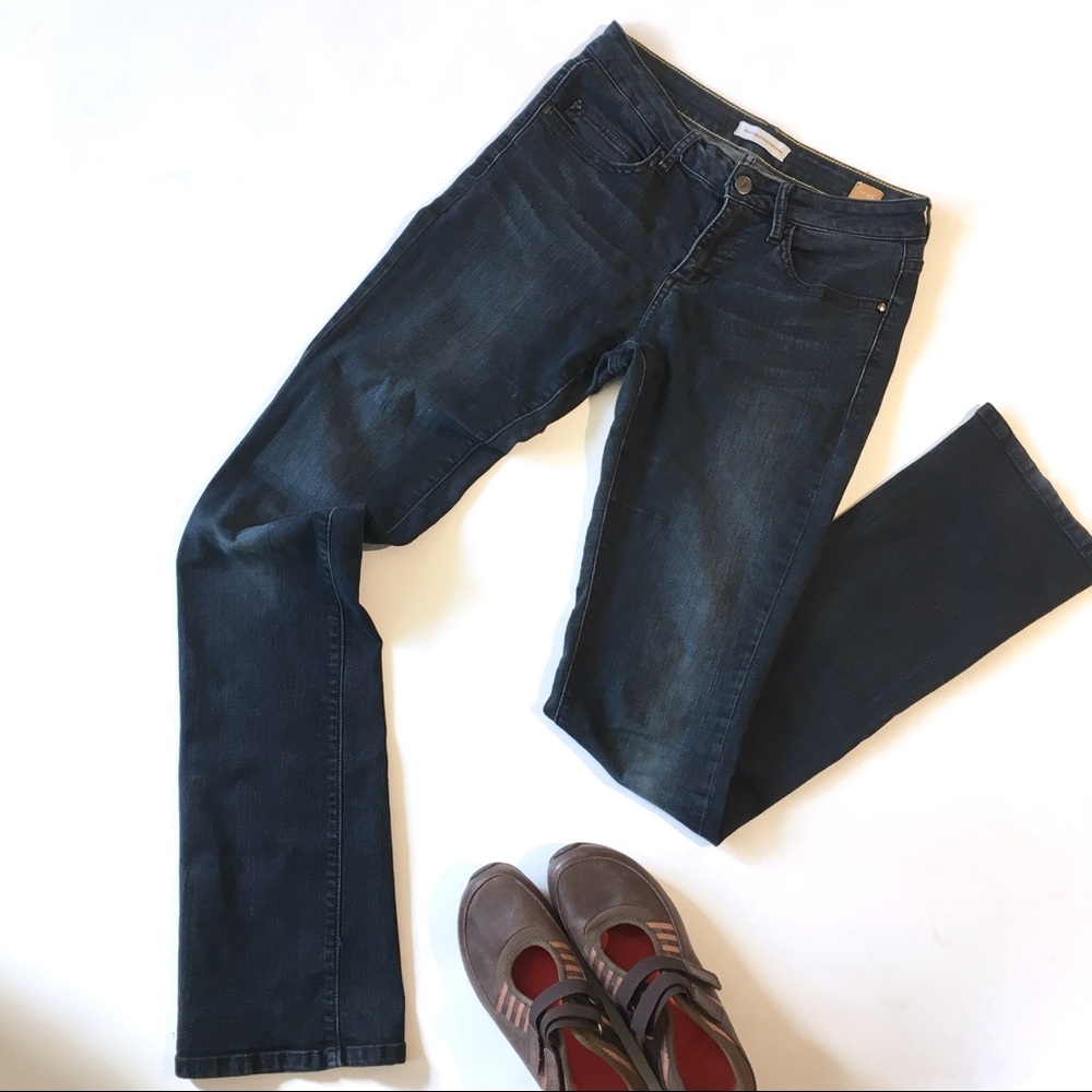 Anthropologie slim boot stretch jeans dark wash